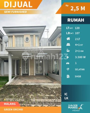 K33 Dijual Rumah + Semi Furnished di Kawasan Elit Green Orchid , Kota Malang K33 Dijual Rumah + Semi Furnished di Kawasan Elit Green Orchid , Kota Malang
