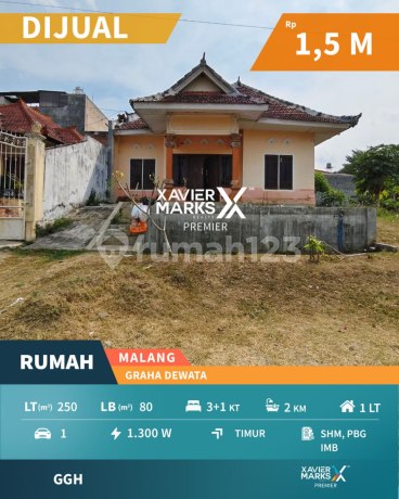 J079 Jual Segera ! Rumah 1 Lantai di Graha Dewata Malang