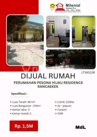 Dijual Cepat Harga Bu Rumah di Perumahan Pesona Hijau Residence Rancaekek