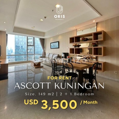For Rent Ascott Kuningan High Floor Siap Huni 2+1 BR Fully Furnished