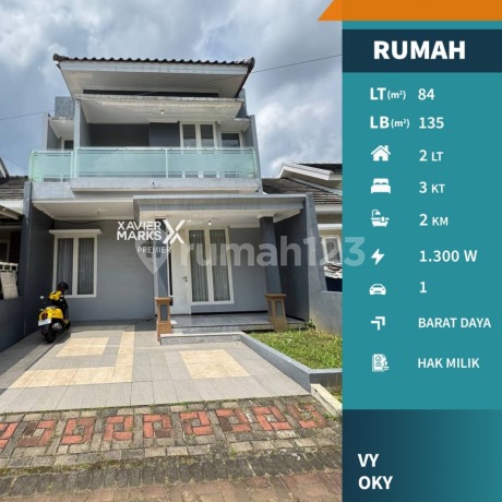 Dijual Rumah Minimalis 2Lt Ada Laundry Area dan Jemur Area Parkir Luas Siap Huni Lingkungan Perumahan Nyaman Eksklusif Dekat Kampus Ternama dan Pusat Kuliner Akses Mudah ke Jalan Suhat di Kalila Residence Soekarno Hatta Malang Kota H655