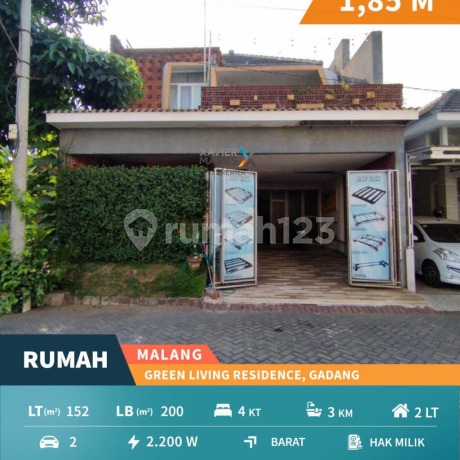 For Sale Modern Minimalist 2-Story House with Bonus Furnishings, Fish Pond, Well-Maintained Condition, Move-In Ready, Safe and Comfortable Environment, Strategic Location Near Telkom Gadang and Gadang Market at Green Living Residence, Malang City H258