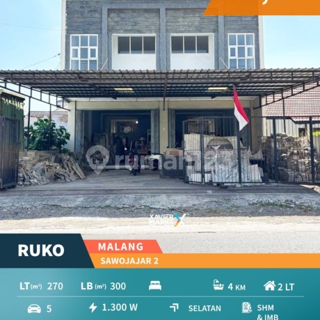 Dijual Ruko Terawat Gandeng 2 Sudah Ada Pagar dan Kanopi Balkon Kecil Area Parkir Luas Siap Pakai Lokasi Strategis Dekat Exit Tol Malang Akses Mudah ke Kampus Wisnuwardhana dan Smk Telkom di Sawojajar 2 Malang Kota G817