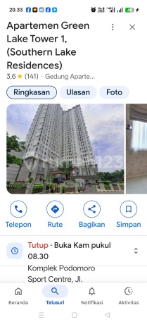 For Sale Apartment Green Lake Sunter - Southern Tower type 2 Bedroom floor 12 (Mid Floor)