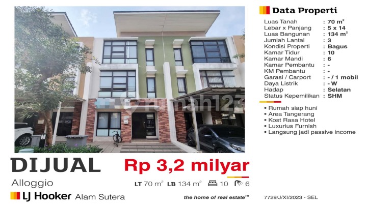 Rumah 3 Lantai di Alloggio, Gading Serpong Rumah 3 Lantai di Alloggio, Gading Serpong
