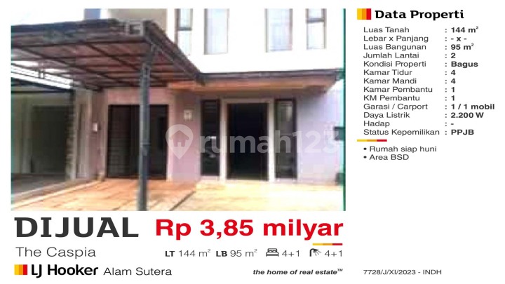 Rumah di The Caspia , BSD Bagus Siap Huni Rumah di The Caspia , BSD Bagus Siap Huni