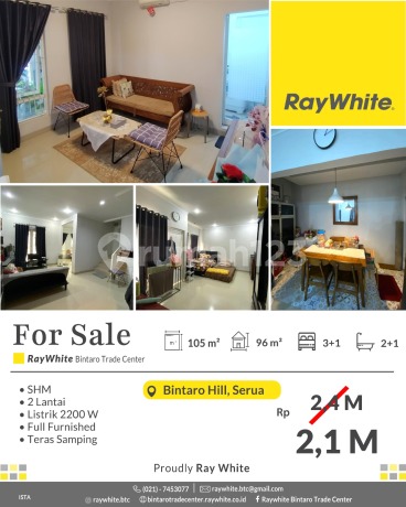 Rumah 2 Lantai Furnished di Bintaro Hill Serua Ciputat