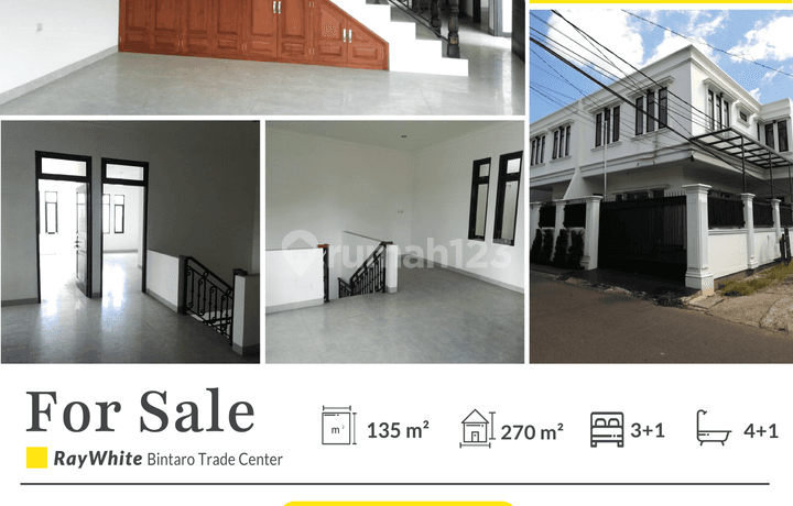 Rumah Hook Brand New 2 Lantai di Jurangmangu Permai Bintaro 