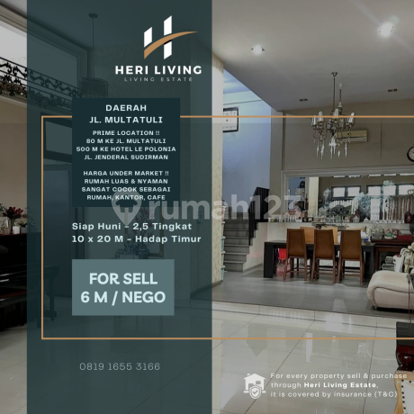 Rumah Luas 80 Meter ke Jl. Multatuli. Prime Location.under Market