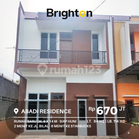 Komplek Abadi Residence,rumah Baru Siap Huni,2 Menit Ke Jl. Bilal