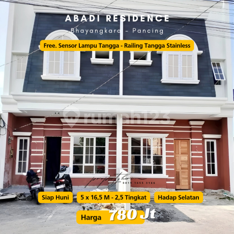 Abadi Residence. Bhayangkara Pancing. Baru, Siap Huni. 2,5 Lantai
