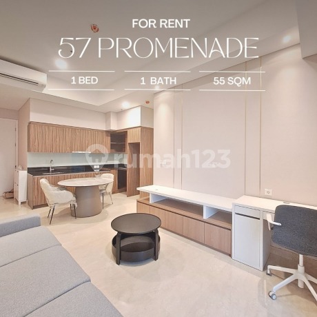 Sewa Murah! 57 Promenade 1 BR 55 Sqm, Fully Furnish, Dekat MRT