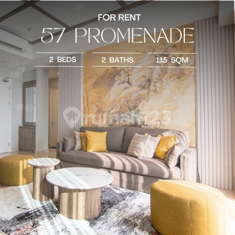 Sewa 57 Promenade 2 BR 115 Sqm, Bagus, Furnished, Dekat MRT Mall