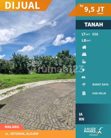 Tanah Kavling Bawa Hoki di De Rumah Jalan Veteran, Klojen Kota Malang