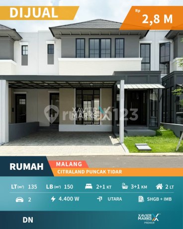 Rumah Kondisi Baru Finish di Private Cluster Citraland Puncak Tidar Malang Rumah Kondisi Baru Finish di Private Cluster Citraland Puncak Tidar Malang