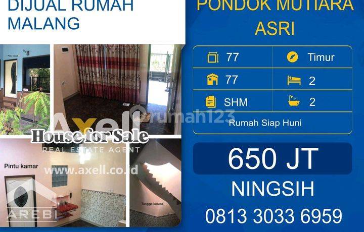 Rumah Pondok Mutiara Asri Malang Dijual 