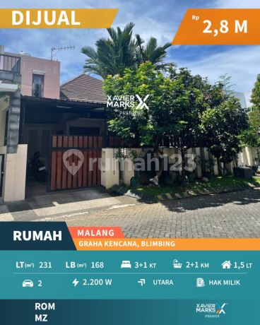 Dijual Rumah Dekat Exit Tol di Graha Kencana Blimbing Malang