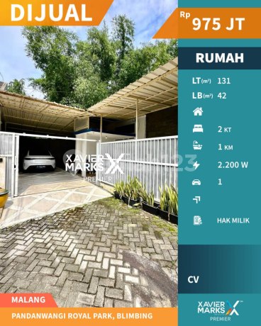 Rumah Minimalis Bonus Tanah Luas di Pandanwangi Royal Park Malang