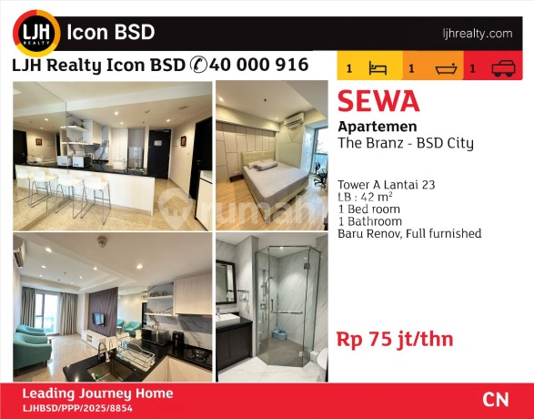 Apartemen The Branz Bsd@ 1 Kamar Tidur Furnished Apartemen The Branz Bsd@ 1 Kamar Tidur Furnished