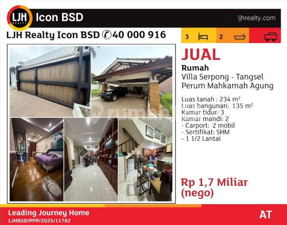 Rumah Shm Di Komplek Mahkamah Agung Villa Serpong Rumah Shm Di Komplek Mahkamah Agung Villa Serpong