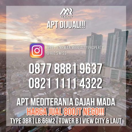 ** Apartemen Mediterania Gajah Mada Residence 3 Kamar Tidur** ** Apartemen Mediterania Gajah Mada Residence 3 Kamar Tidur**