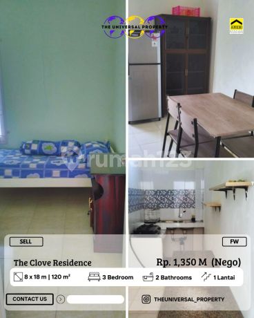 Dijual Rumah 1LT The Clove Garden Siap Pakai Minimalis Harga Nego