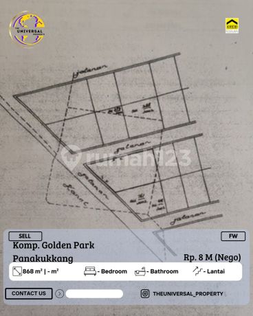 Dijual Tanah Kosong Komp. Golden Park Panakukkang Hrg 8M Nego Fw Dijual Tanah Kosong Komp. Golden Park Panakukkang Hrg 8M Nego Fw