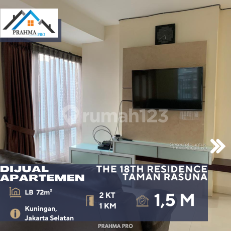 Kuningan Jakarta Selatan Dijual Apartemen 18Th Residence Taman Rasuna 2BR Full Furnish Termurah