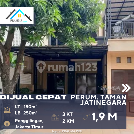 Dijual Rumah Dalam Perum. Taman Jatinegara Lingkungan Asri Nyaman dan Tenang