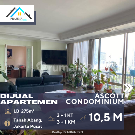 Dijual Apartemen Ascott Thamrin 3+1BR Fully Furnish