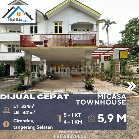 Cirendeu Tangsel Dijual Rumah Townhouse Siap Huni Lingkungan Nyaman dan Tenang