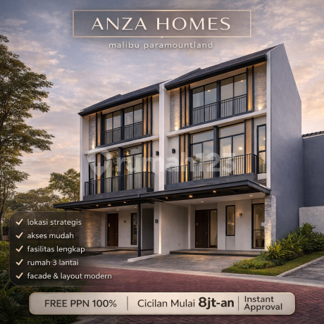 Anza Homes | Rumah 3 Lantai Terbaru di Malibu Paramount Serpong | Free PPN