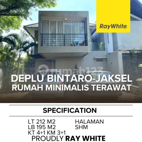 Rumah Townhouse Minimalis Deplu Bintaro Jaksel Dekat Veteran