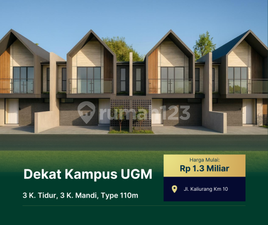 10 Menit ke UGM, Jual Ruamh Jogja Free Kolam Renang