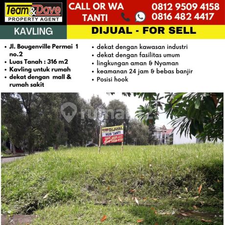 Dijual Kavling Hook di Bougenville Permai Lippo Cikarang