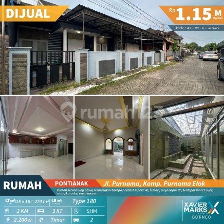 Dijual Rumah Second di Jl. Purnama, Kom. Purnama Elok, Pontianak Selatan, Pontianak