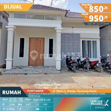 Dijual Rumah Baru di Jl. Paris 2, Komp. Permata Paris, Pontianak
