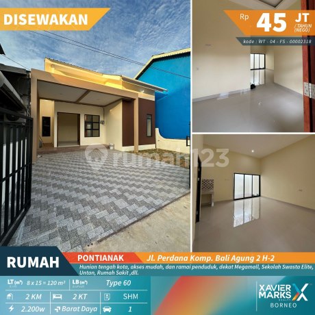 Disewakan Rumah di Jl. Perdana, komp. Bali Agung 2 H-2