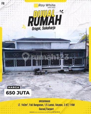 Jual Rumah Di Grogol Solo Baru, Harga Dibawah Pasar, Masih Nego, Dekat Pakuwon Dan The Park Mall