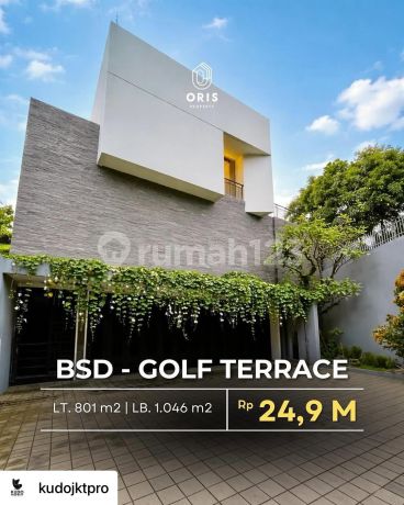 Rumah Mewah Desain Modern Tropis Semi Furnished Siap Huni Lokasi Strategis di BSD Terrace Golf