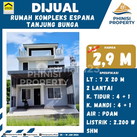 Dijual Rumah 2 Lantai di Cluster Espana Tanjung Bunga
