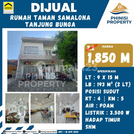 Dijual Rumah Sudut 2 Lantai di Tanjung Bunga Taman Samalona Dijual Rumah Sudut 2 Lantai di Tanjung Bunga Taman Samalona