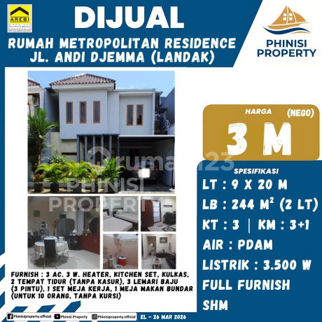 Rumah Tengah Kota di Metropolitan Residence Jalan Andi Djemma