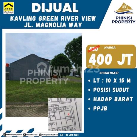 Kavling Besar Posisi Sudut Di Green River View Tanjung Bunga