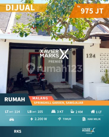 Harga Miring Dijual Rumah Terawat di Springhill Garden Kota Malang 
