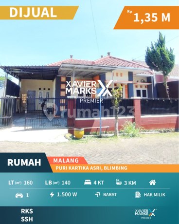 Price of SHM for Sale Ready-to-Occupy House in Puri Kartika Asri Blimbing Malang