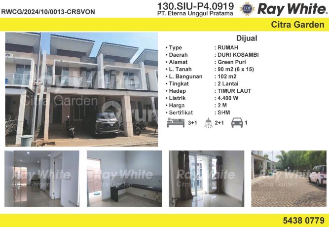 2-Story House in Flood-Free Cluster, Cengkareng Area, with SHM 2-Story House in Flood-Free Cluster, Cengkareng Area, with SHM