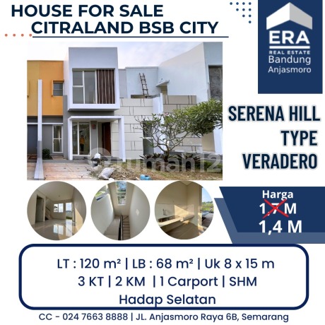 FOR SALE NEW HOUSE CITRALAND BSB CITY SERENA HILL TYPE VERADERO FOR SALE NEW HOUSE CITRALAND BSB CITY SERENA HILL TYPE VERADERO