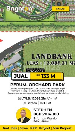 Lahan / Kavling Luas 1,2ha ++ Di Lingkungan Premium. Batam Center.