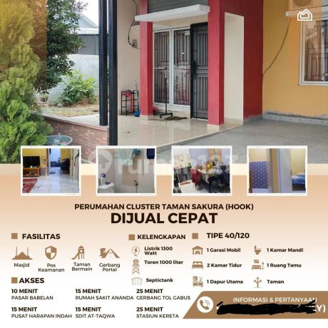 Dijual rumah Hock di cluster taman sakura BU Dijual rumah Hock di cluster taman sakura BU